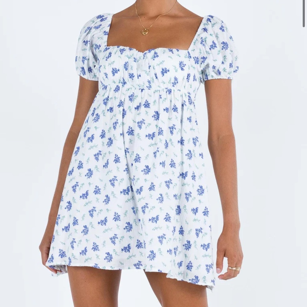 Princess Polly Let’s Dance Mini Dress Blue Floral